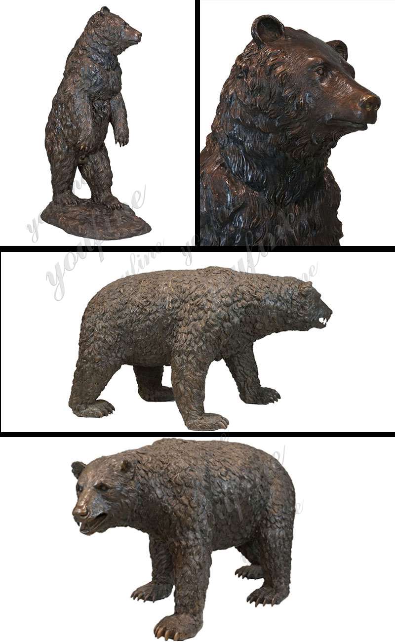 Outdoor Bronze Bear Statue Garden Animal Sculpture Other Design