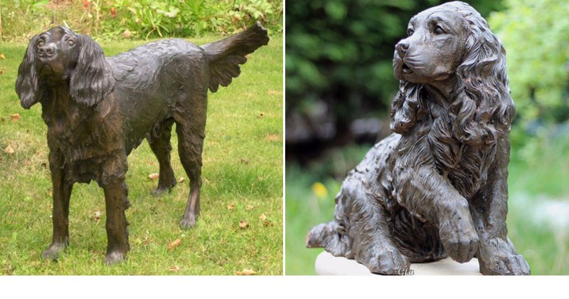 bronze springer spaniel statue for sale