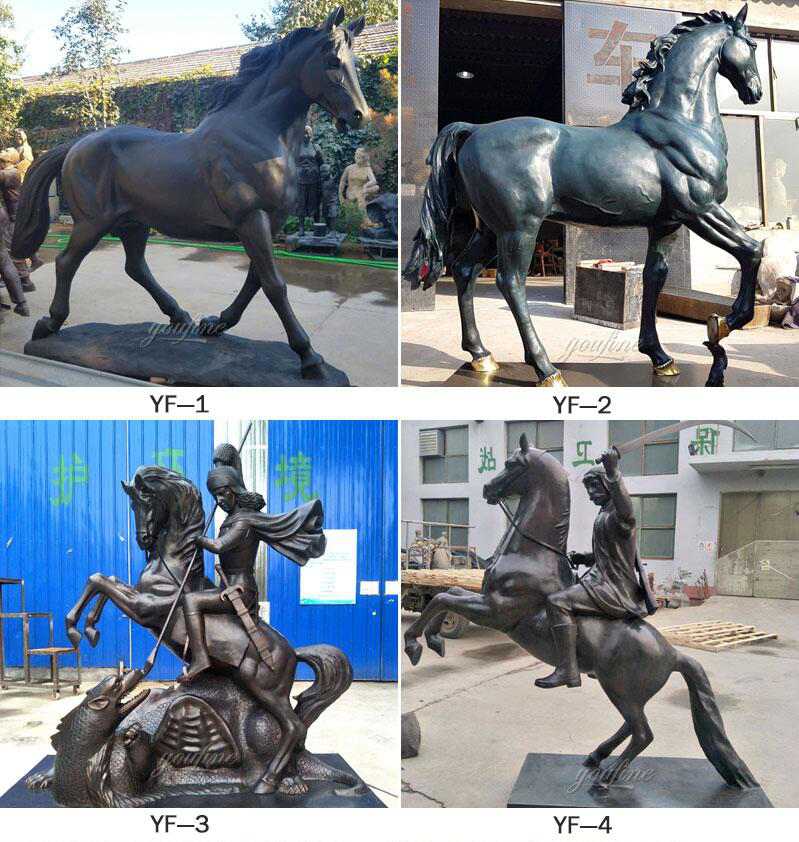 custom made vintage metal horse statue for sale