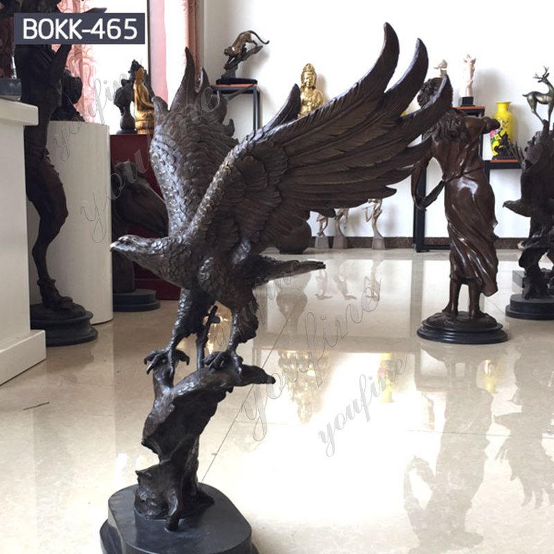 large outdoor bronze bald eagle statue for sale