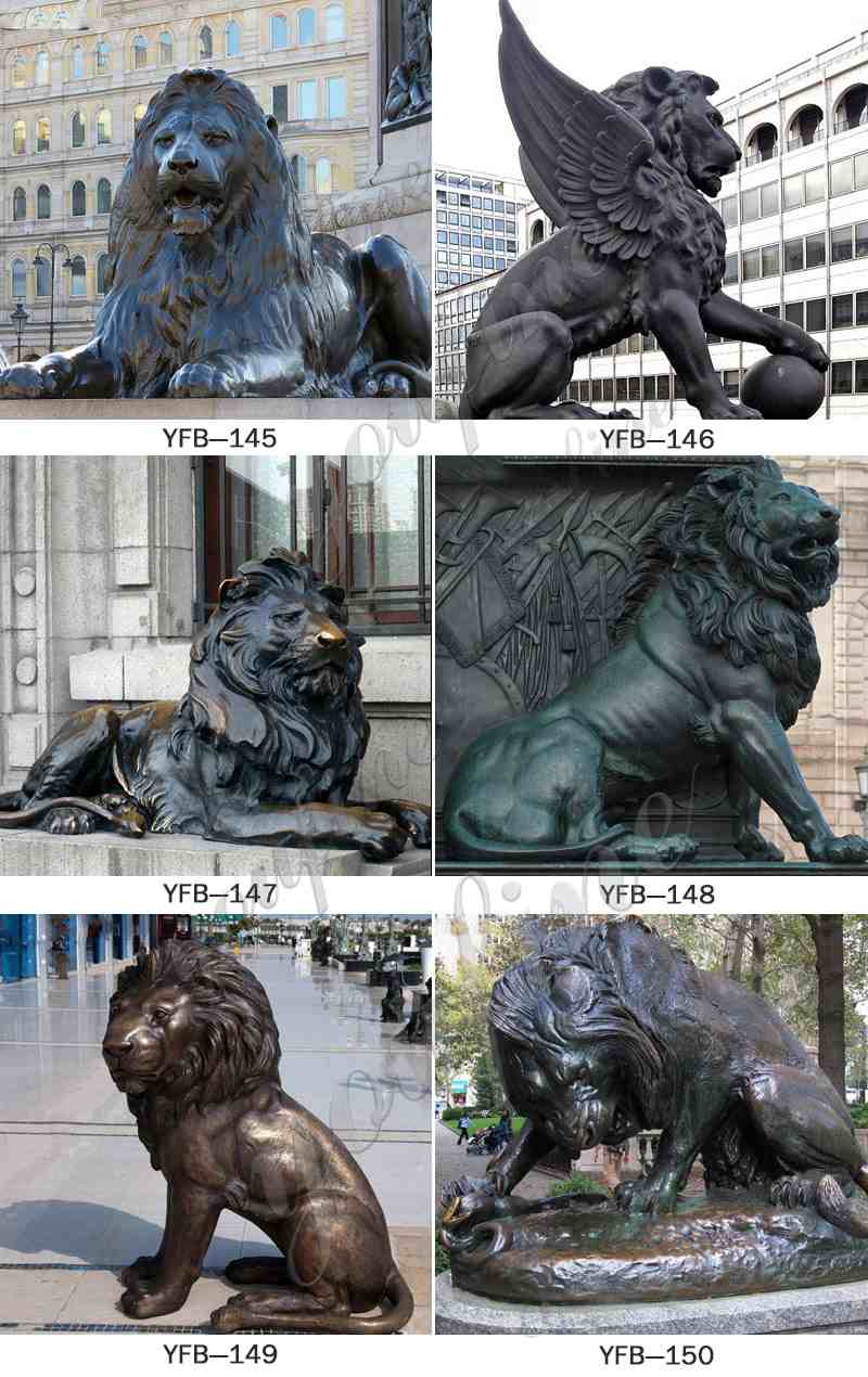 Bronze Lion Family Sculpture Wildlife Animals Sculpture Figurine for Garden Decor More Designs