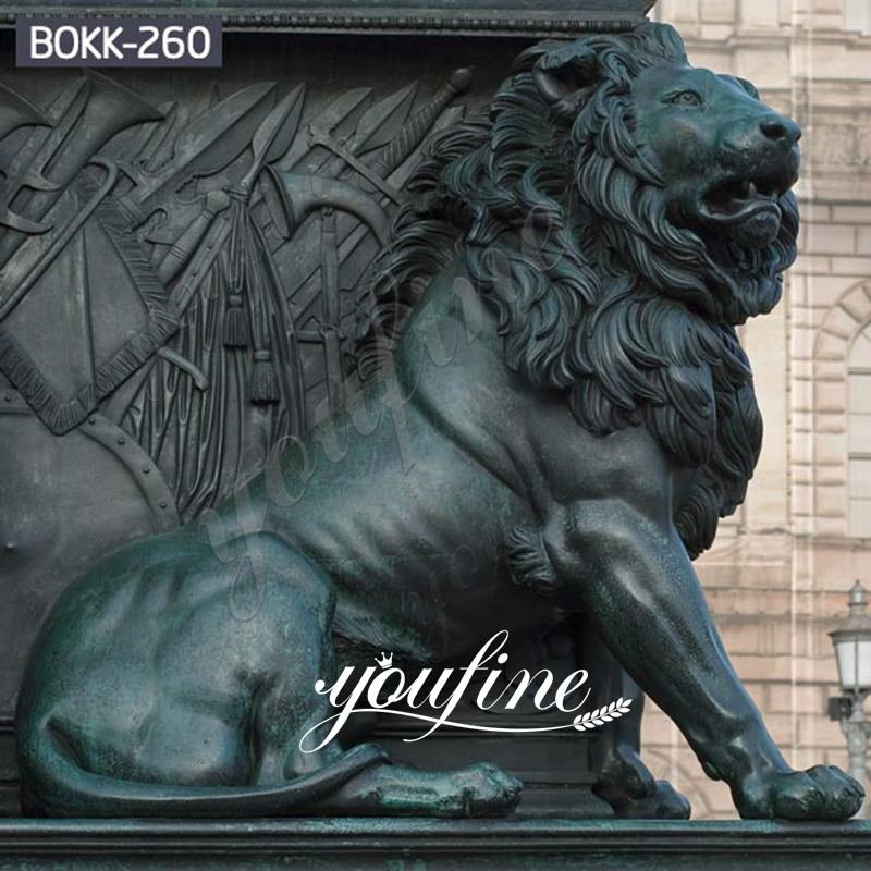 Large Antique Bronze Lion Statue Wildlife Metal Garden Sculpture for Sale BOKK-260 Details