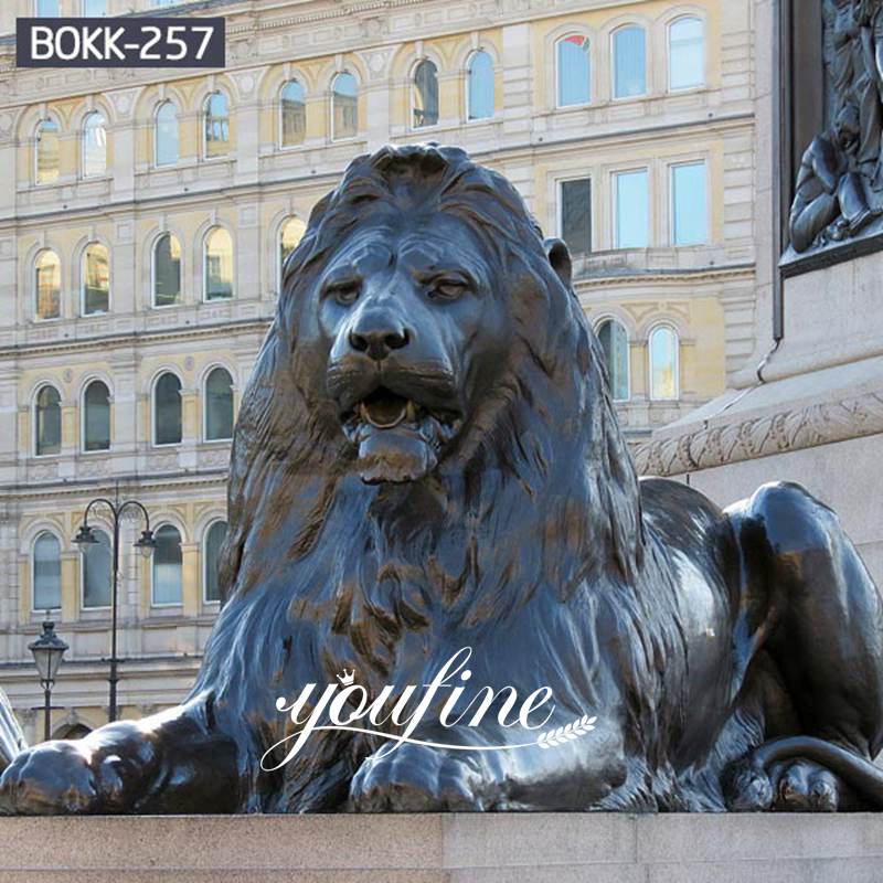 Large Bronze Sitting Lion Statue Door Entrance for Sale BOKK-257 Details