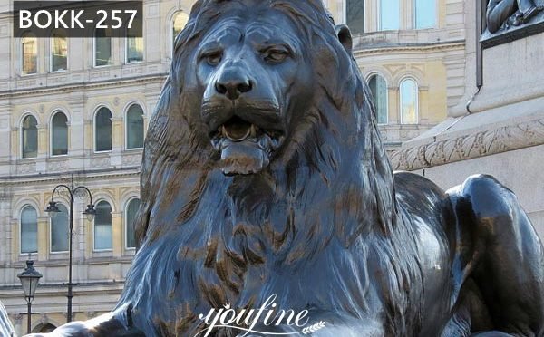 Large Bronze Sitting Lion Statue Door Entrance for Sale BOKK-257