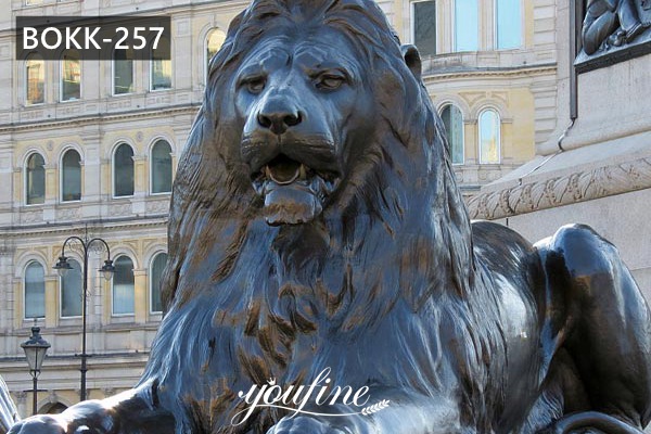 Large Bronze Sitting Lion Statue Door Entrance for Sale BOKK-257