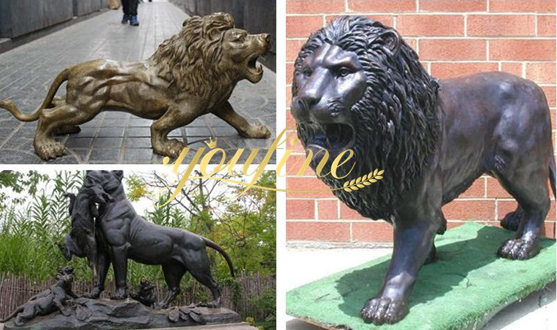 Large Bronze Sitting Lion Statue Door Entrance for Sale More Designs