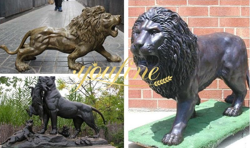 Large Bronze Sitting Lion Statue Door Entrance for Sale More Designs