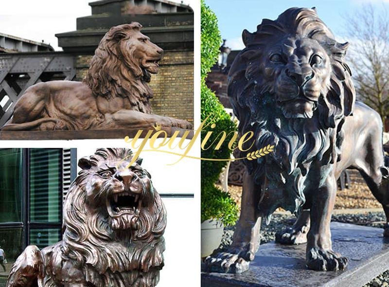 Large Bronze Sitting Lion Statue Door Entrance for Sale Other Types