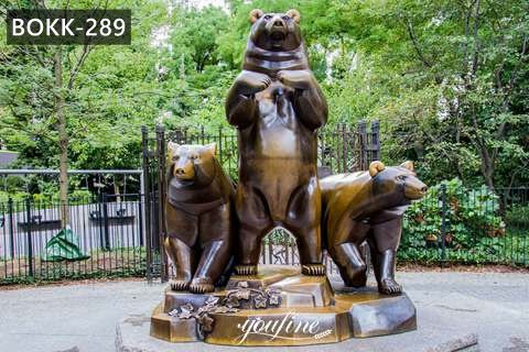 Life Size Antique Bronze Group of Bears Sculpture Animals Garden Decor for Sale BOKK-289