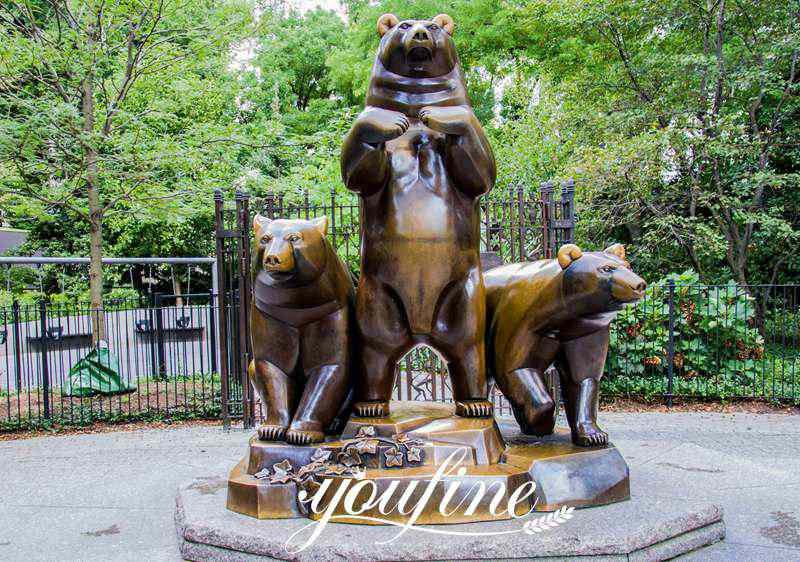 Life Size Antique Bronze Group of Bears Sculpture Animals Garden Decor for Sale Details