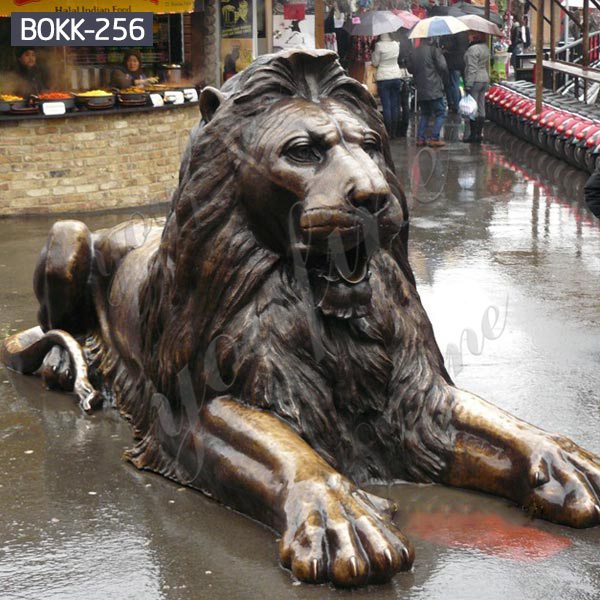 Life Size Antique Bronze Lying Lion Statue Wildlife Garden Animals Sculpture for Sale BOKK-256 Details