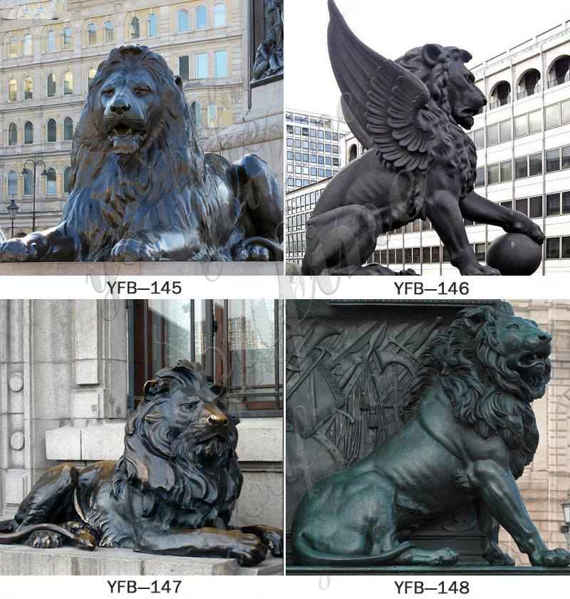 Life Size Antique Bronze Lying Lion Statue Wildlife Garden Animals Sculpture for Sale BOKK-256 Product Show