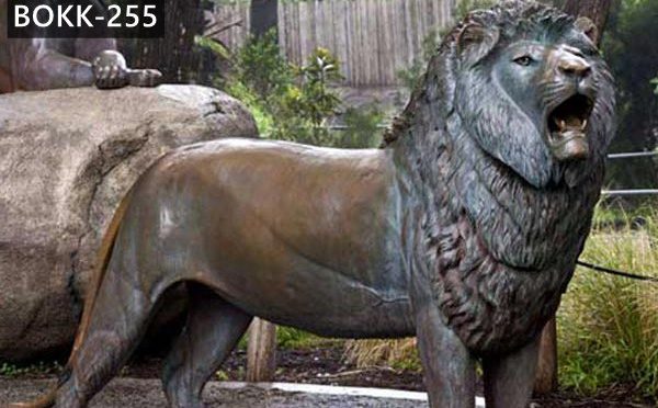 Life Size Antique Bronze Roaring Lion Statue Wildlife Animals Garden Sculpture for Sale BOKK-255