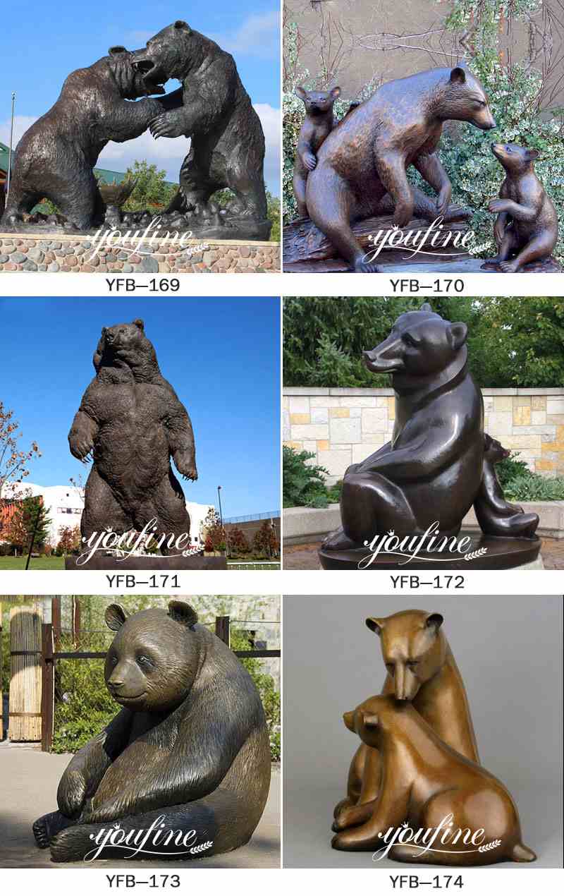 Life Size Bronze Bear Statue Lawn Ornaments for Sale BOKK-296 More Designs
