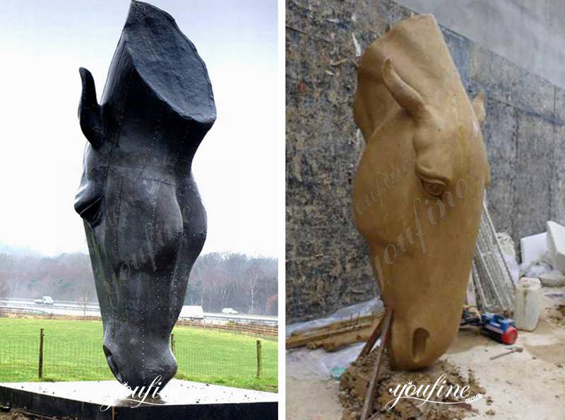 Outdoor Large Bronze Horse Head Sculpture Garden Decor for Sale BOKK-708 Clay Molds