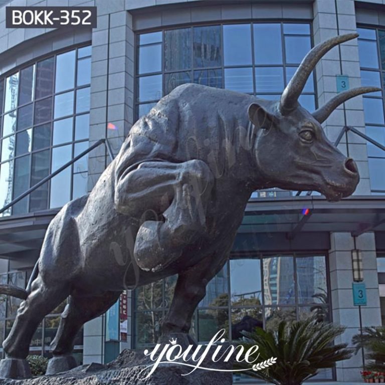 Outdoor Large Bronze Wall Street Bull Statue for Sale BOKK352Custom
