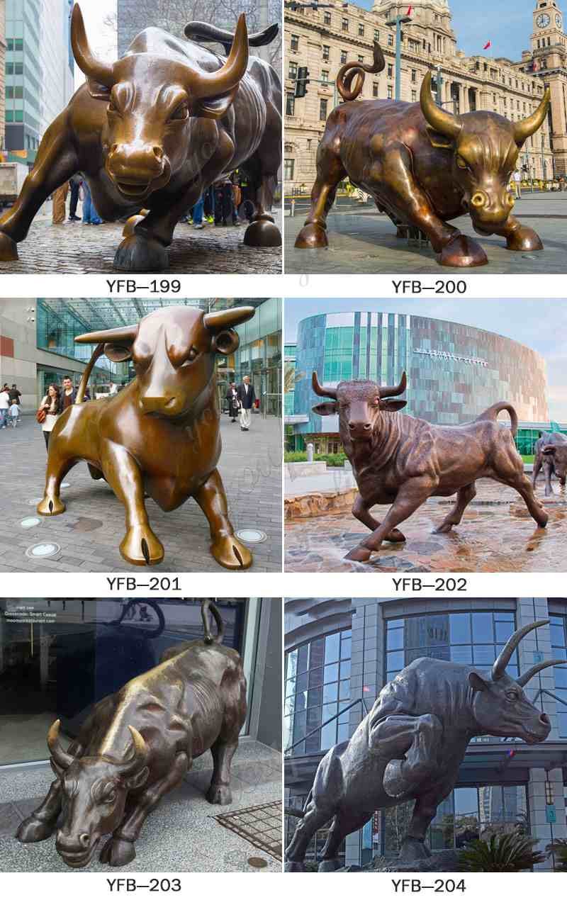 Outdoor Large Bronze Wall Street Bull Statue for Sale More Designs