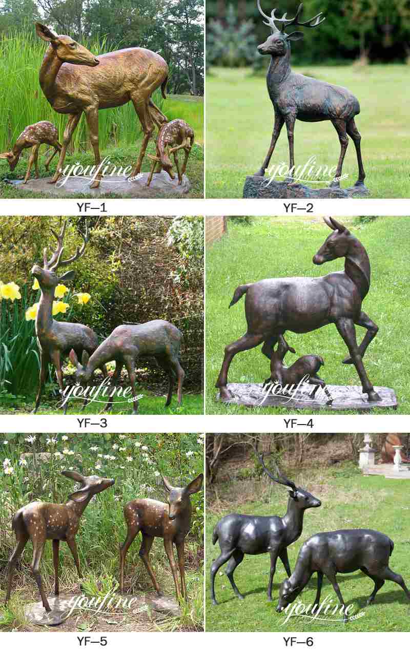 Outdoor Life Size Metal Craft Bronze Garden Animal Elk Sculpture for Sale More Designs