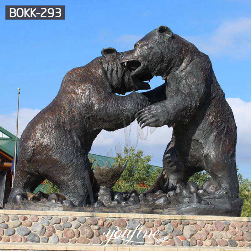 Pair of Life Size Outdoor Bronze Bear Garden Statues Lawn Ornaments for Sale BOKK-293 Details