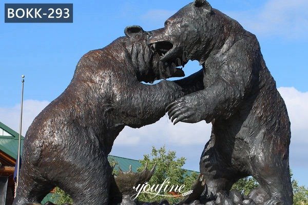 Pair of Life Size Outdoor Bronze Bear Garden Statues Lawn Ornaments for Sale BOKK-293