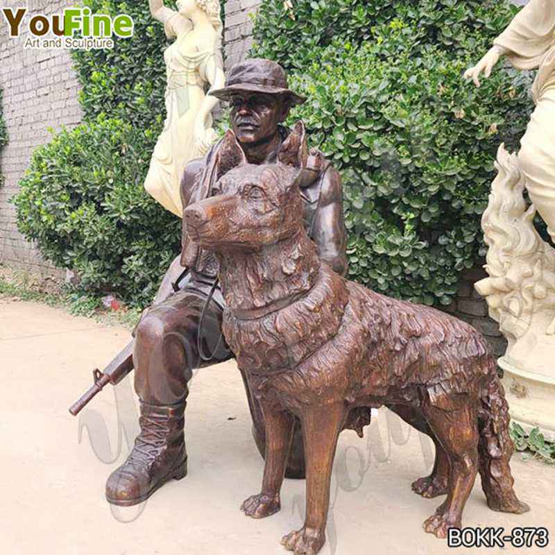 Custom Bronze Soldier Dog Statue War Memorial Statue for Our American Guests BOKK-873