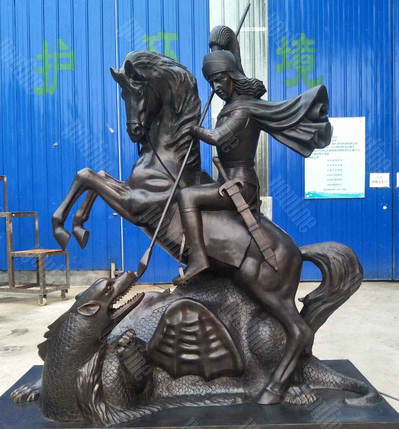 Cast Bronze Saint George Slaying The Dragon Statue for Sale BOKK-556 Details