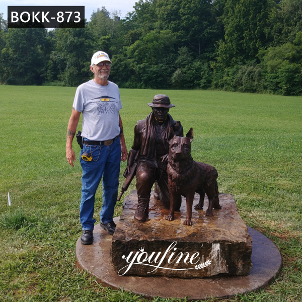 Custom Bronze Soldier Dog Statue War Memorial Statue for Our American Guests BOKK-873