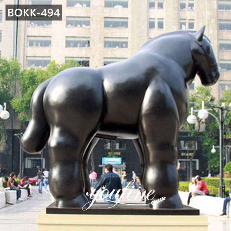 Famous Fernando Botero Bronze Horse Sculpture Lawn Ornaments for Sale BOKK-494 Details