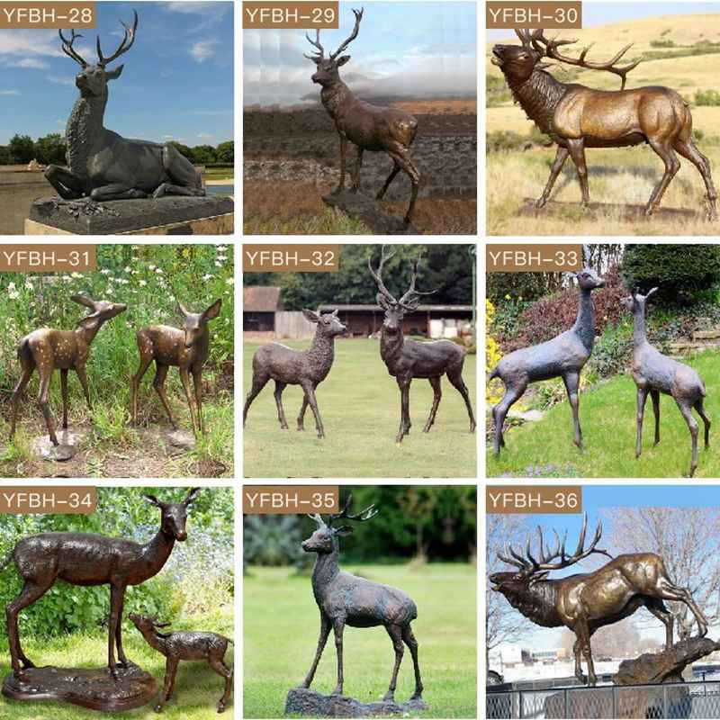 Life Size Metal Bronze Animal Moose Elk Deer Statue for Sale BOK-247 American Customers Feedback (1)