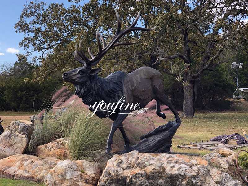Life Size Metal Bronze Animal Moose Elk Deer Statue for Sale BOK-247 American Customers Feedback