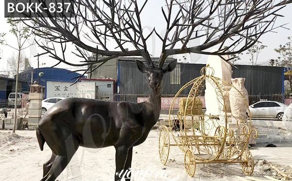 Outdoor Bronze Life Size Elk Statues Animals Garden Sculpture for Sale BOKK-837