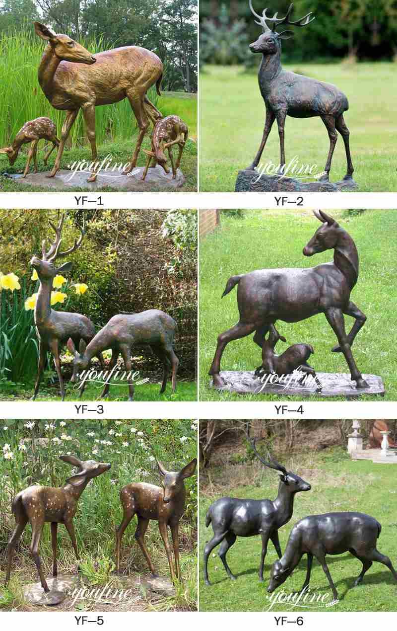 Outdoor Bronze Life Size Elk Statues Animals Garden Sculpture for Sale BOKK-837 More Designs