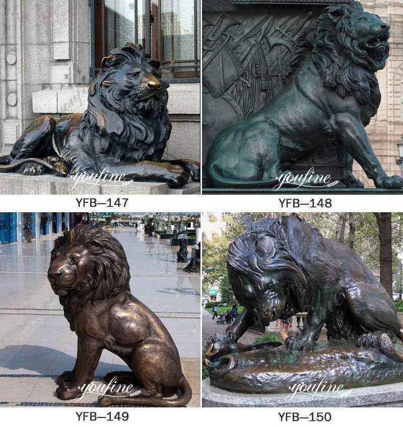 Outdoor Life Size Antique Bronze Flying Lion Statue Animal Sculpture for Front Gate More Designs