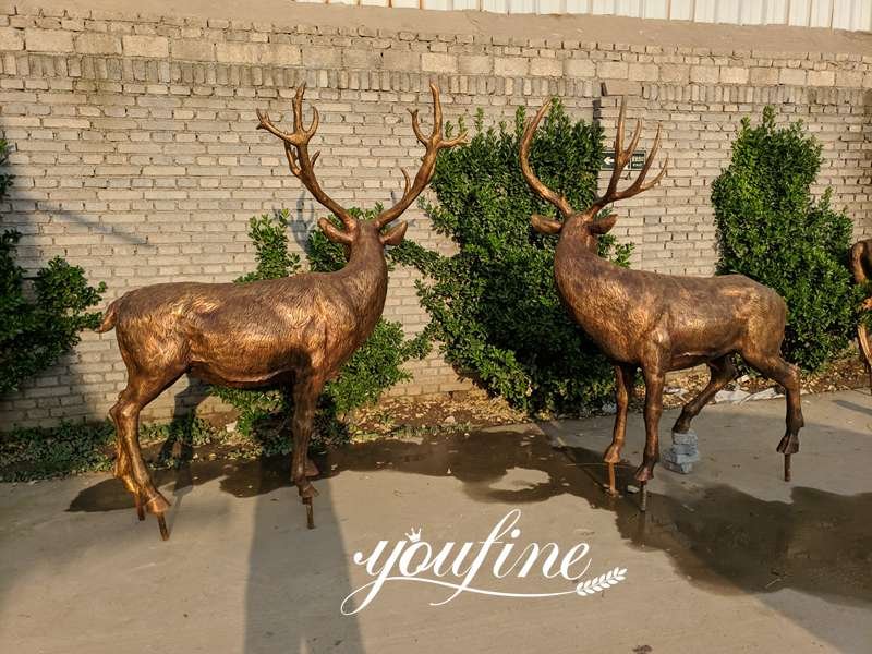 Bronze Elk Statue Life Size Christmas Metal Art for Sale ASF-08 