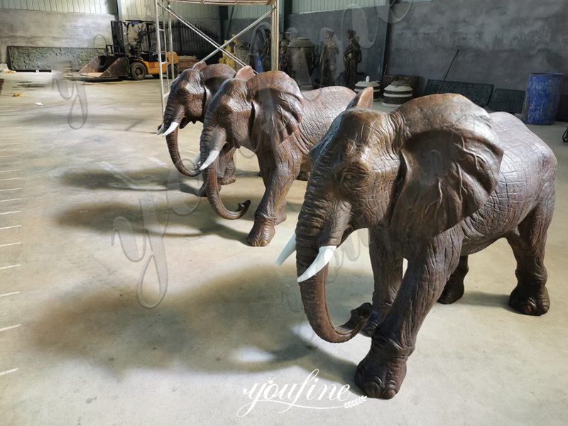 Large Antique Bronze Elephant Statue Garden Animals Sculpture Wholesale ASF-04