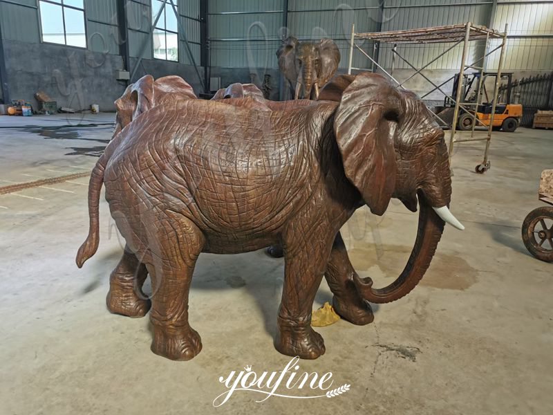 Large Antique Bronze Elephant Statue Garden Animals Sculpture Wholesale ASF-04