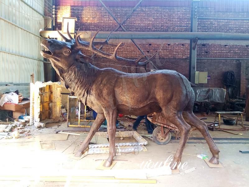 Large Bronze Elk Statue Animal Yard Art for Sale ASF-07 