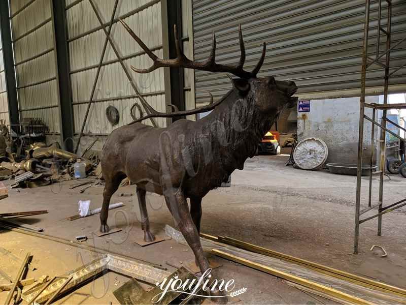 Large Bronze Elk Statue Animal Yard Art for Sale ASF-07 