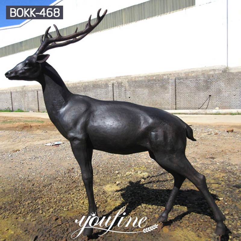 Life Size Antique Bronze Deer Garden Statue for Sale BOKK-468 Details