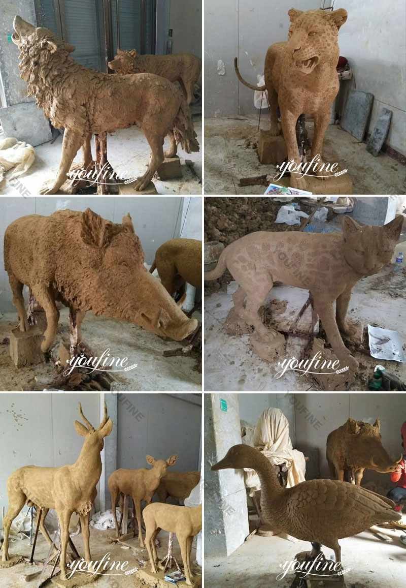 Life Size Antique Bronze Deer Garden Statue for Sale Clay Molds