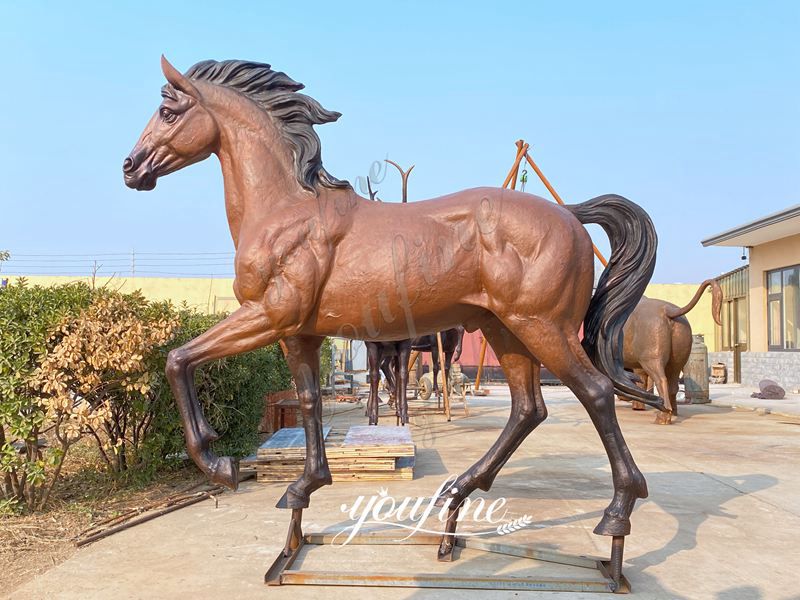 Life Size Antique Bronze Horse Statue Farm Decor for Sale ASF-06