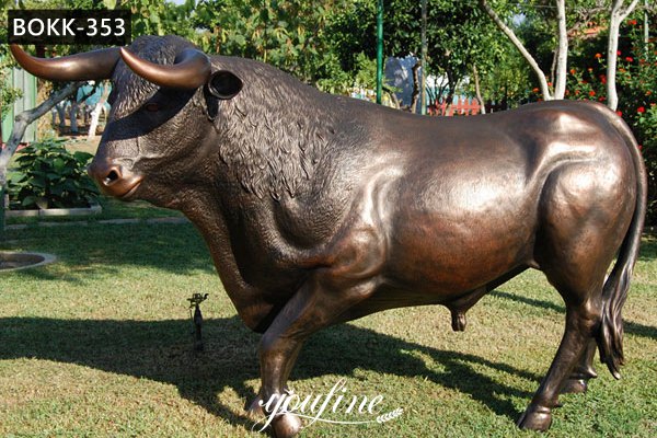 Life Size Bronze Bull Statue Lawn Ornaments for Sale BOKK-353