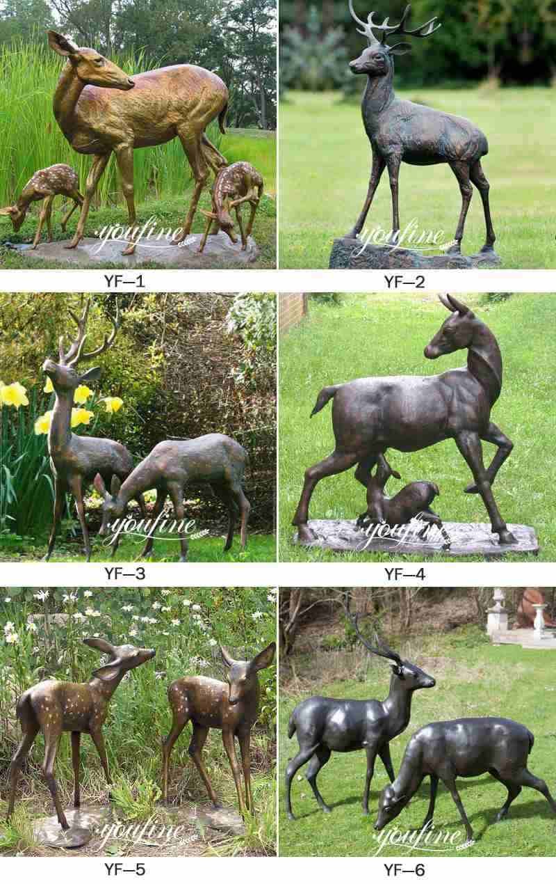 Life Size Bronze Elk Statue Metal Deer Lawn Ornaments for Sale More Designs