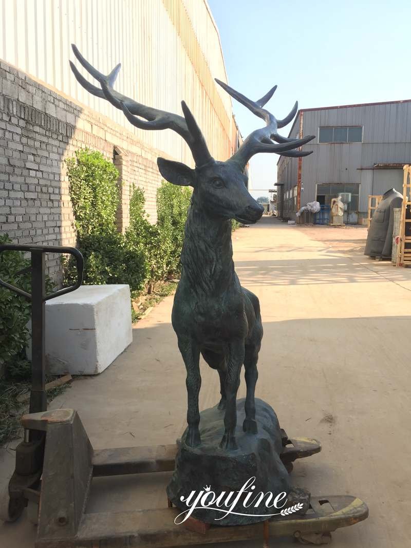 Wholesale Metal Cast Bronze Life Size Elk Statue for Sale ASF-09