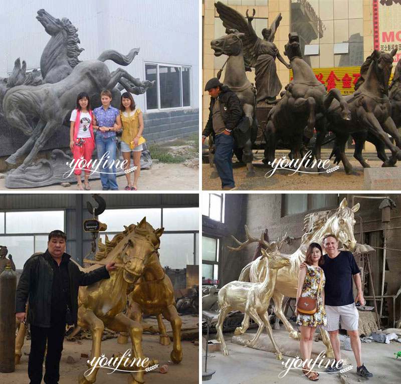 Client Visit Life Size Antique Bronze Horse Statue With Saddle for Sale
