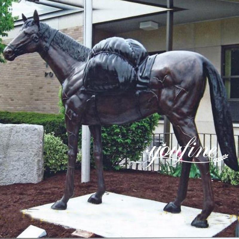 Life Size Antique Bronze Horse Statue With Saddle for Sale BOKK-522