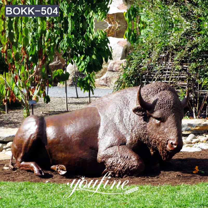 Life Size Bronze Bison Statue Garden Decor for Sale BOKK-504 