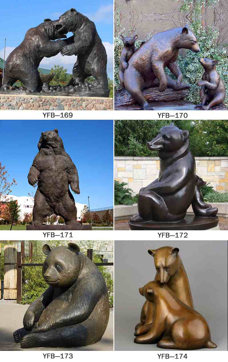 Life Size Bronze Bear Statue Children Park for Sale More Designs