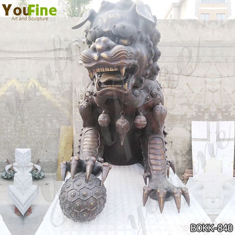 Life Size Antique Chinese Foo Dogs Bronze Statue for Sale BOKK-840