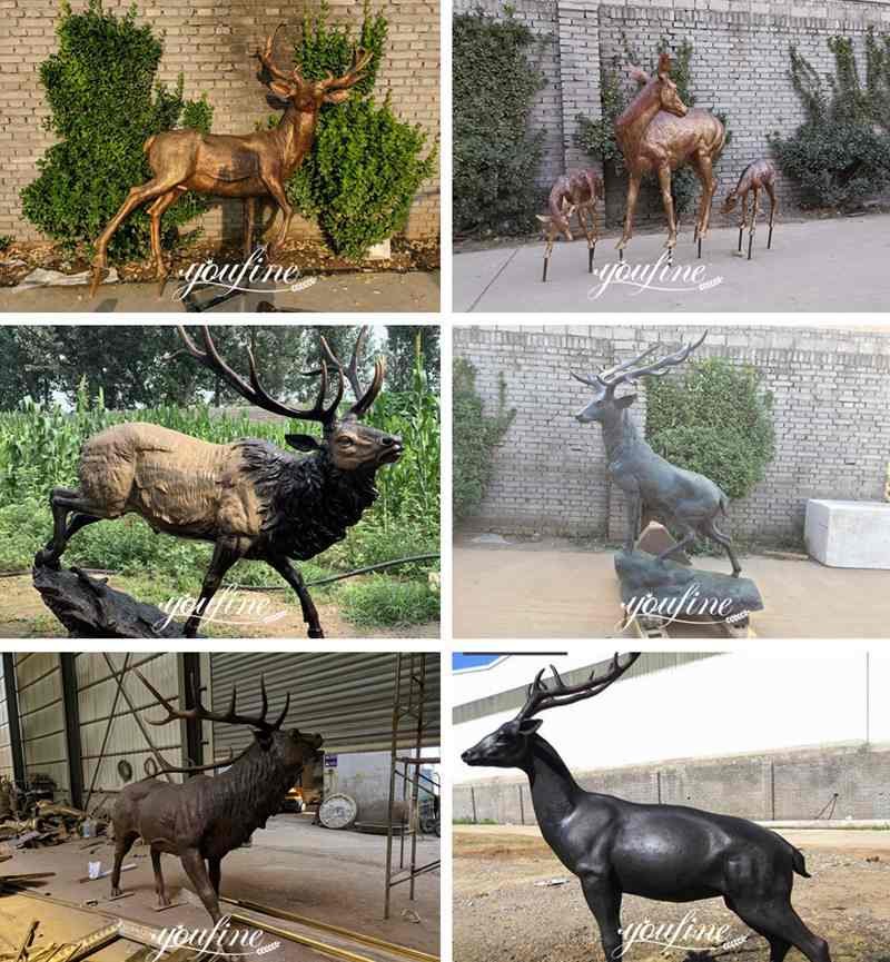 Outdoor Giant Elk Statue Bronze Garden Deer for Sale